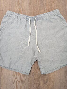 Alex Crane Bo 100% Linen Shorts Mens Small Gray Chino USA Resort Coastal Eco